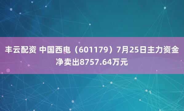 丰云配资 中国西电（601179）7月25日主力资金净卖出8757.64万元